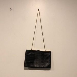Etra Genuine Leather Vintage Chain Strap Purse